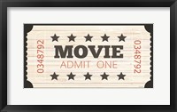 Framed Admit One Movie Ticket