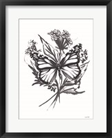 Framed Black & White Butterfly
