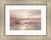 Framed Pink and Gold Landscape