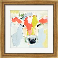 Framed 'Pastel Cow I' border=