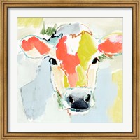 Framed Pastel Cow I