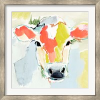 Framed Pastel Cow I
