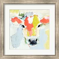 Framed 'Pastel Cow I' border=