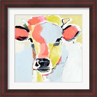 Framed 'Pastel Cow II' border=