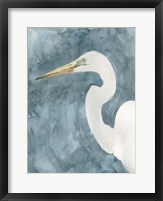 Framed Watercolor Heron Portrait I