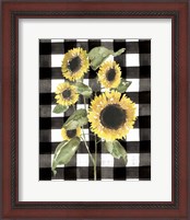 Framed 'Buffalo Check Sunflower I' border=