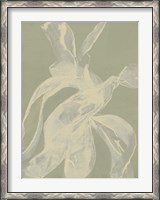 Framed White Ribbon on Celadon I