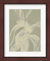 Framed White Ribbon on Celadon I