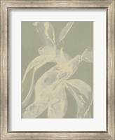 Framed White Ribbon on Celadon I