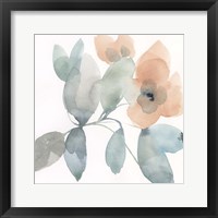 Framed 'Water and Petals II' border=