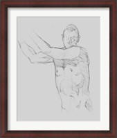 Framed Male Torso Sketch III