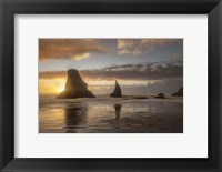 Framed Sunset Sea Stacks