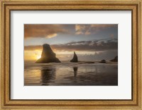 Framed Sunset Sea Stacks