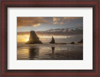 Framed Sunset Sea Stacks