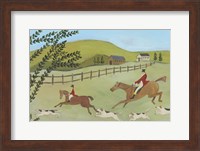 Framed Folk Art Fox Hunt I