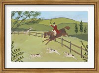 Framed Folk Art Fox Hunt II
