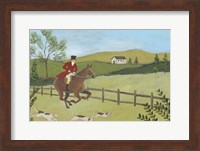 Framed Folk Art Fox Hunt III