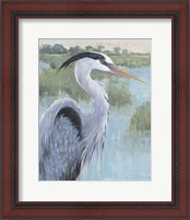 Framed 'Blue Heron Portrait II' border=