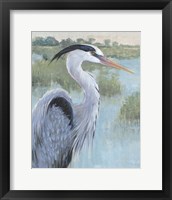 Framed 'Blue Heron Portrait II' border=