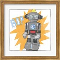 Framed 'Toy Tin Robots II' border=