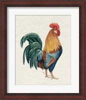 Framed 'Watercolor Rooster I' border=