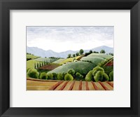 Framed Tuscan Valley Sketch III