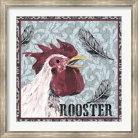 Framed White Rooster I
