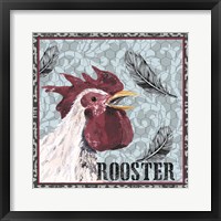 Framed 'White Rooster I' border=