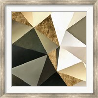 Framed Gold Polygon Wall I