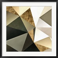 Framed Gold Polygon Wall I