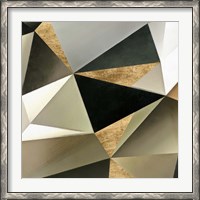 Framed Gold Polygon Wall II