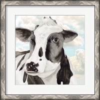 Framed 'Portrait of a Cow I' border=