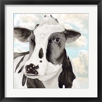 Framed 'Portrait of a Cow I' border=