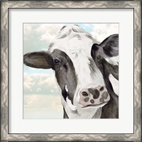 Framed 'Portrait of a Cow II' border=