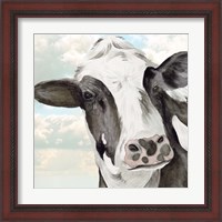 Framed 'Portrait of a Cow II' border=