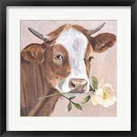 Peony Cow II Framed Print