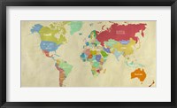 Framed Modern Map of the World  (detail)