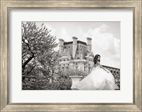 Framed Young Woman at the Chateau de Chambord (BW)