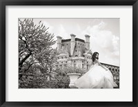 Framed Young Woman at the Chateau de Chambord (BW)