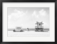 Framed Waiting for the Waves, Miami Beach (BW)