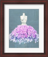 Framed Dressed in Flowers II (Ocean Blue)