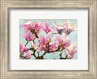 Framed Magnolia Branch (turquoise)