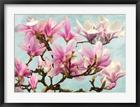 Framed Magnolia Branch (turquoise)