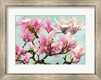 Framed Magnolia Branch (turquoise)