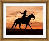 Framed Cowgirl Silhouette