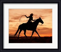 Framed Cowgirl Silhouette
