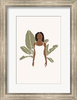 Framed Boho Bird of Paradise Leaves II