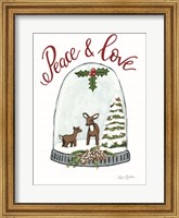 Framed Peace and Love Deer