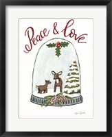 Framed Peace and Love Deer