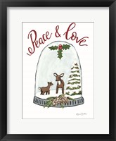 Peace and Love Deer Framed Print